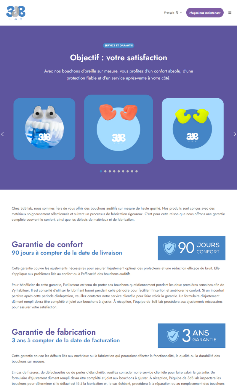 Service et garanties